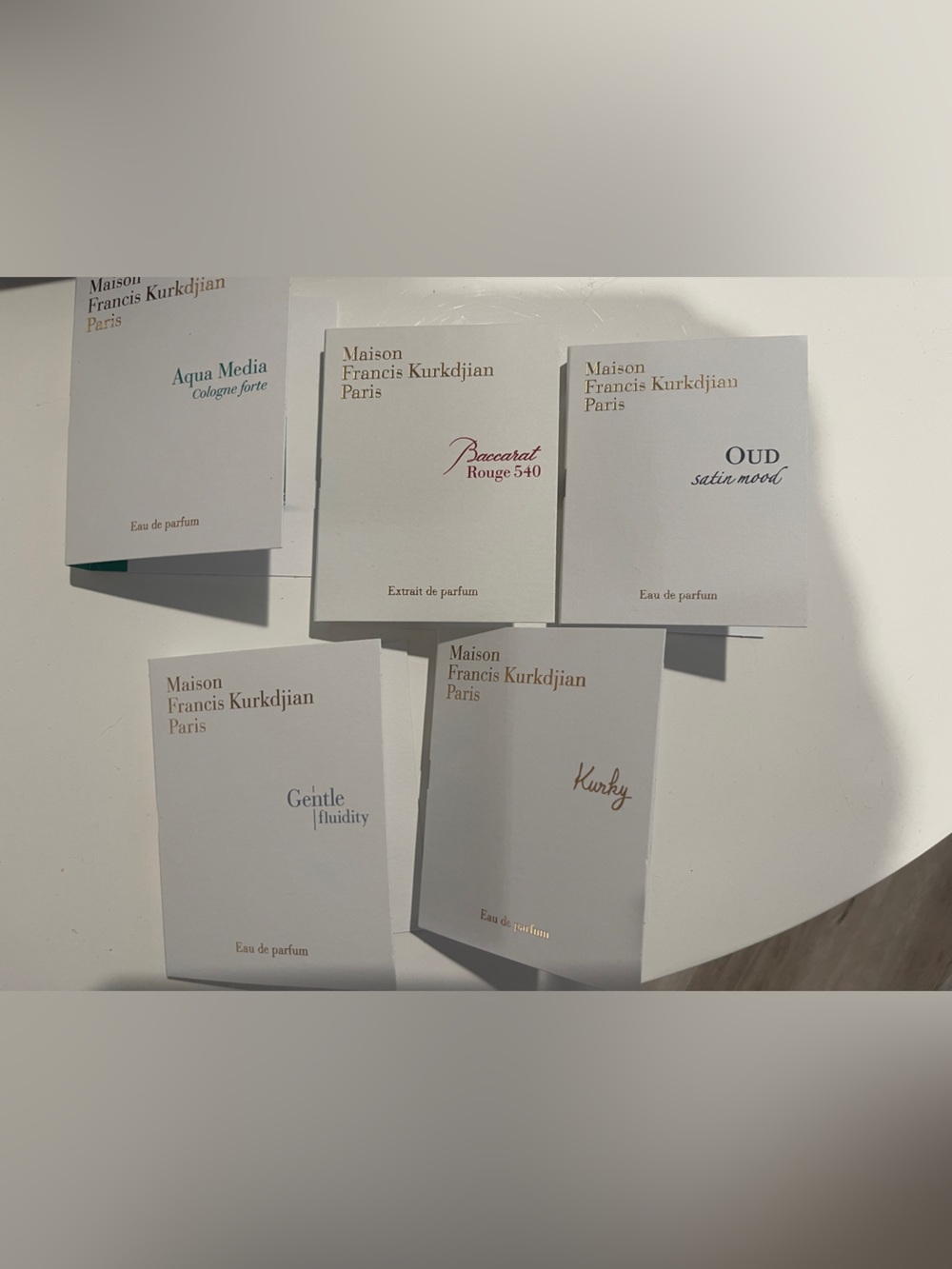Maison Francis Kurkdjian 5 piece parfume Sample Set NEW - Picture 2 of 7